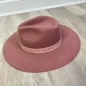 WYETH River Fedora Hat In Rose Pink Wool